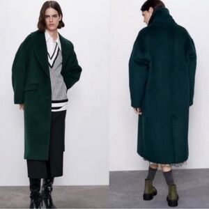 NWT Luxury Minimalist Iconic Vintage Oversized Zara Manteco Wool Blend Coat